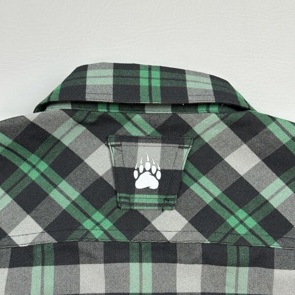 Duluth Trading Shirt Mens Medium Green Plaid Alaskan Hardgear Flannel Boars Nest - Picture 13 of 16